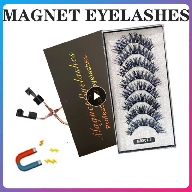 

Magnetic Eyelashes Makeup Eyelash Natural Magnetic Eye Lashes Eyeliner Set Natural Thick False Eyelashes Curler Makeup Tools