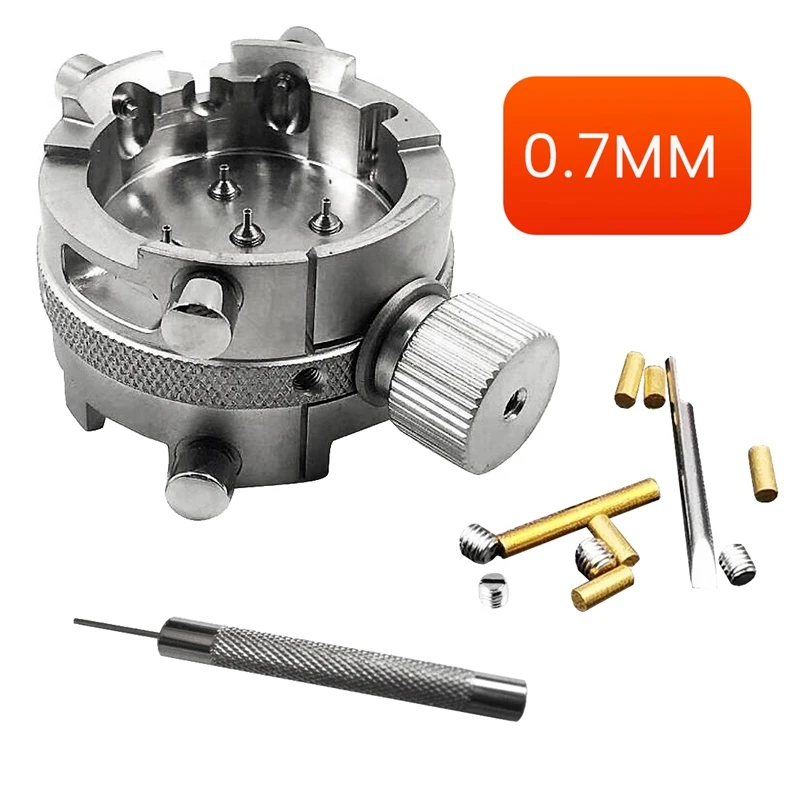 

Watch Movement Holder Silver For ETA 7750 7751 7753 / SW500 13 1/4 Adjusting Screws Watch Repair Tool 0.7MM Punch