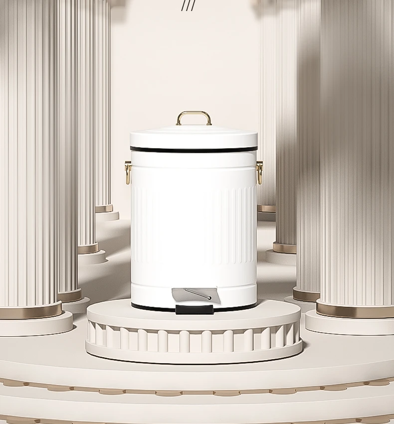 

Vintage Modern Luxury Trash Bin Bedroom Nordic Minimalist Creativity Trash Can Kitchen Storage Bote De Basura Storage BC50LJ