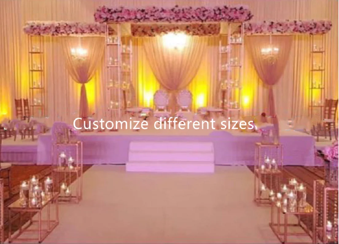 

3pcs Customize Rectangular arch with candlelight shelf arch Stage background frame stand