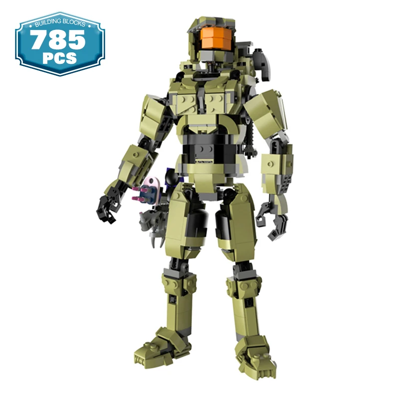 MOC-figura de acción Haloed para niños, Robot Jefe John Spartan, soldado maestro militar War Mecha, juguetes de ladrillo para niños, regalo