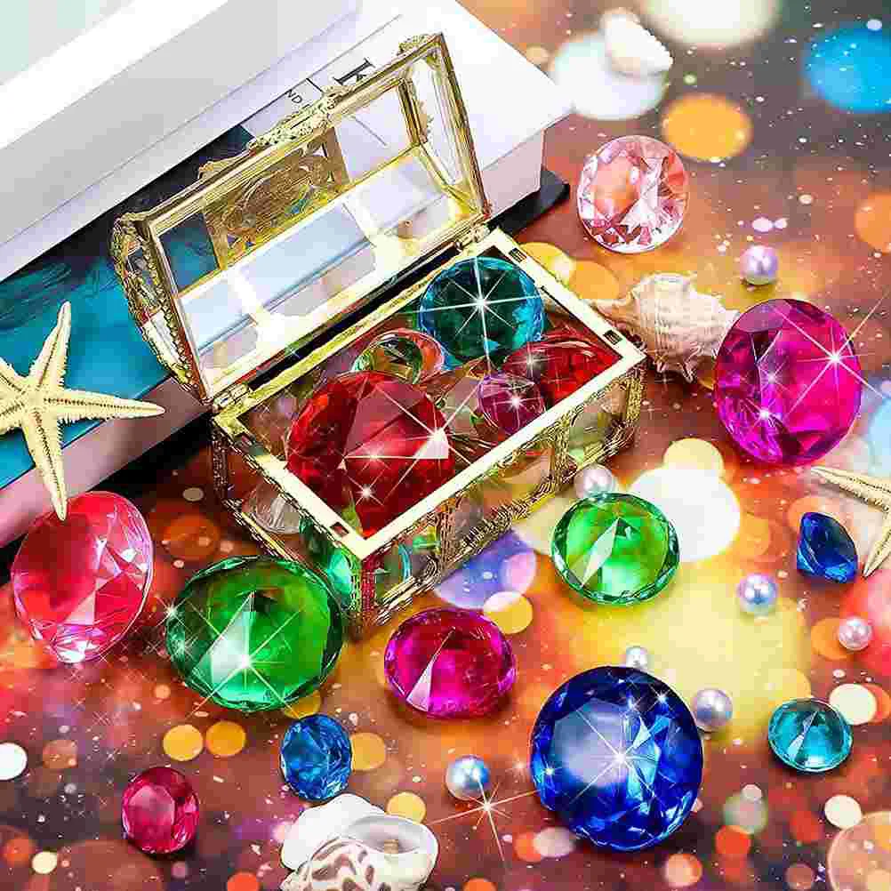 

60 Pcs Jewel Toy Pool Diving Diamond Toys Party Toddler Bath Kids Ages 4-8 Acrylic Artificial Model Gems Plaything Plastic For