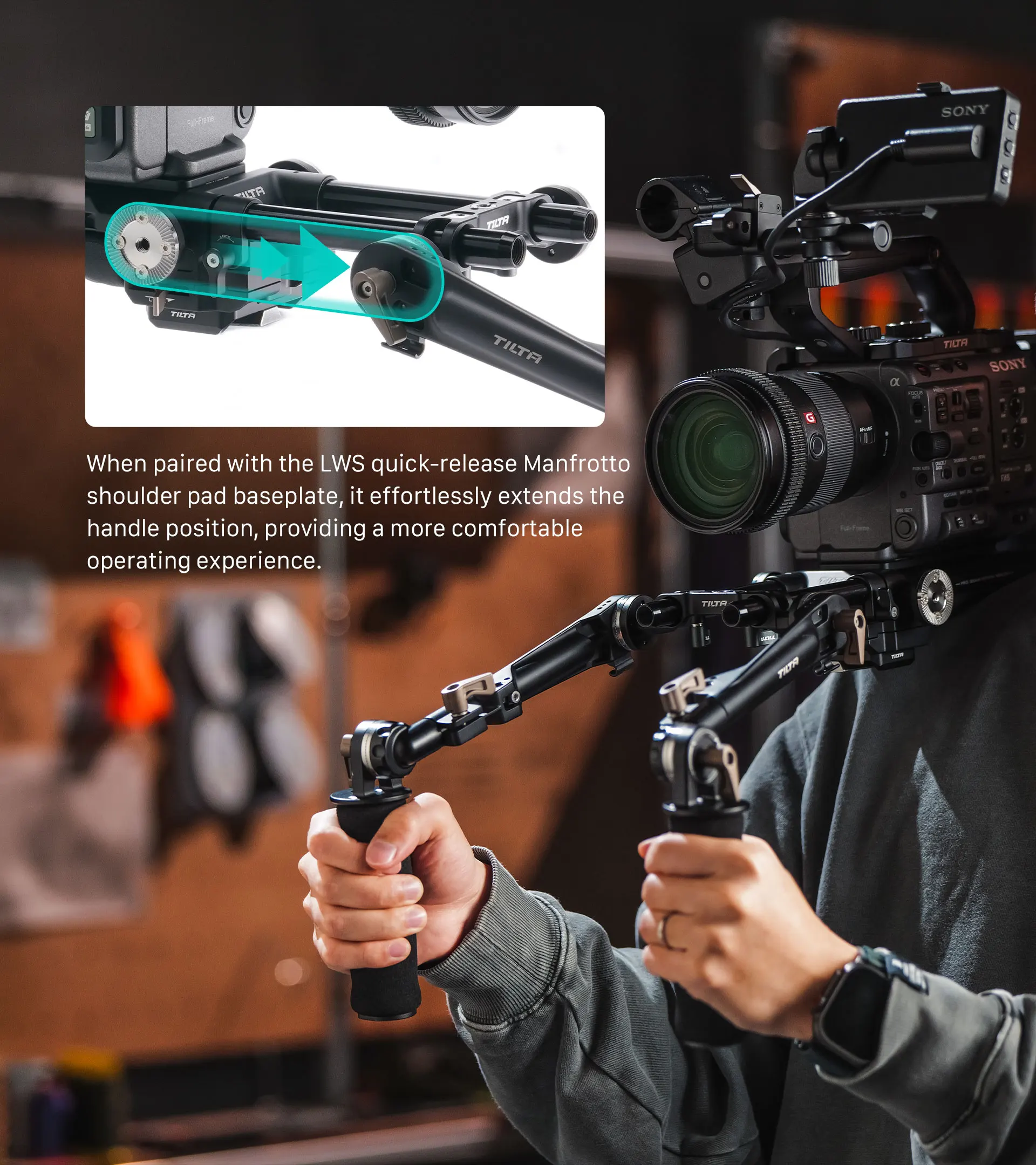 Адаптер TILTA 15mm LWS Dual Rosette – черный, совместим с удлинителями розеток и рукоятками TA-DRA-15-B (art.: 3920dbedc8341) - 3920dbedc8341