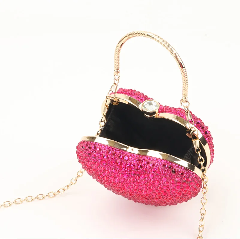Алмазная инкрустация в форме сердца ручка со стразами мини-сумочки клатч с