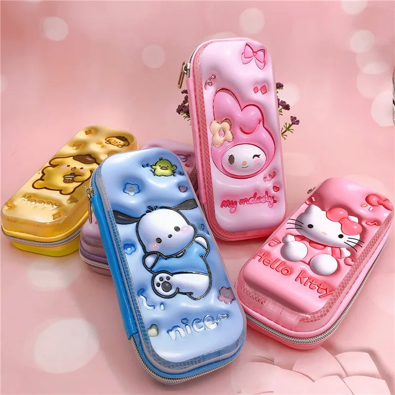 

Мультяшный студент Sanrio Канцтовары Kuromi почтовый аксессуар 3D видение карандаш искусственная многофункциональная большая емкость карандаш на молнии женский подарок