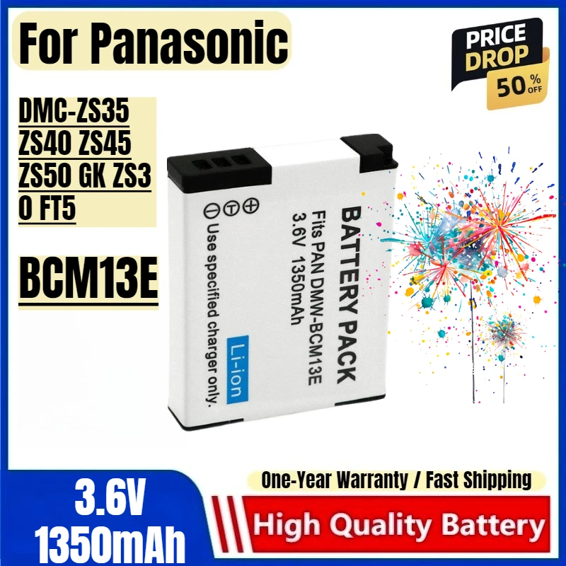 Фото Аккумулятор BCM13E 3.6V 1350mAh и зарядное устройство для камер Panasonic DMC-ZS35, ZS40, ZS45, ZS50, GK, ZS30, FT5 №1