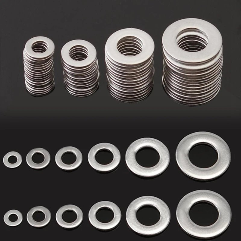 210Pcs 304 Flat Stainless Steel Washers M3 M4 M5 M6 M8 M10 for Screws Repair Kit Tool images - 6