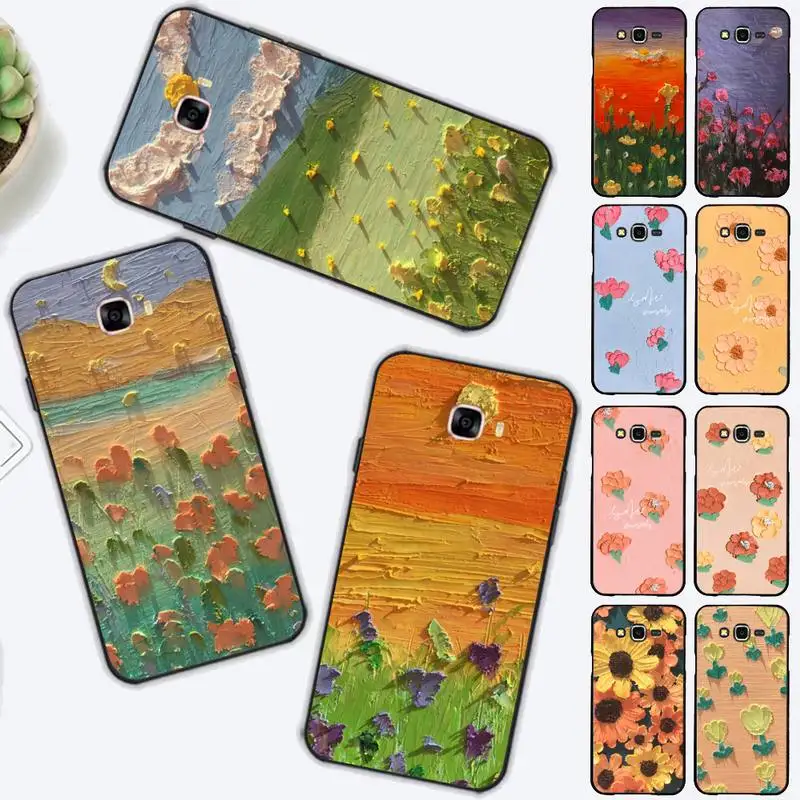 

Retro sweet summer oil painting flower Phone Case for Samsung J 2 3 4 5 6 7 8 prime plus 2018 2017 2016 core