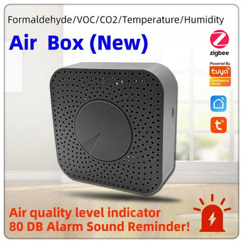 

Brand New Temperatur Humidity Sensor Zigbee 3.0 Ormaldehyde Voc Gas Co2 Temperature Humidity Sensor Air Quality Monitor Tuya