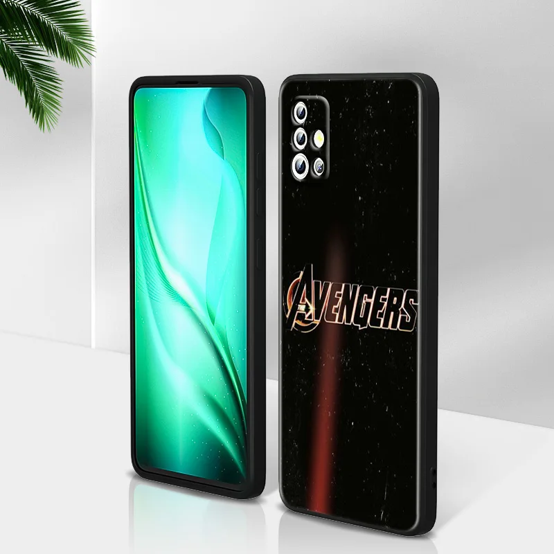 Черный чехол для телефона с логотипом Marvel мстители Samsung Galaxy A91 A73 A72 A71 A53 A52 A51 A42 A33 A32