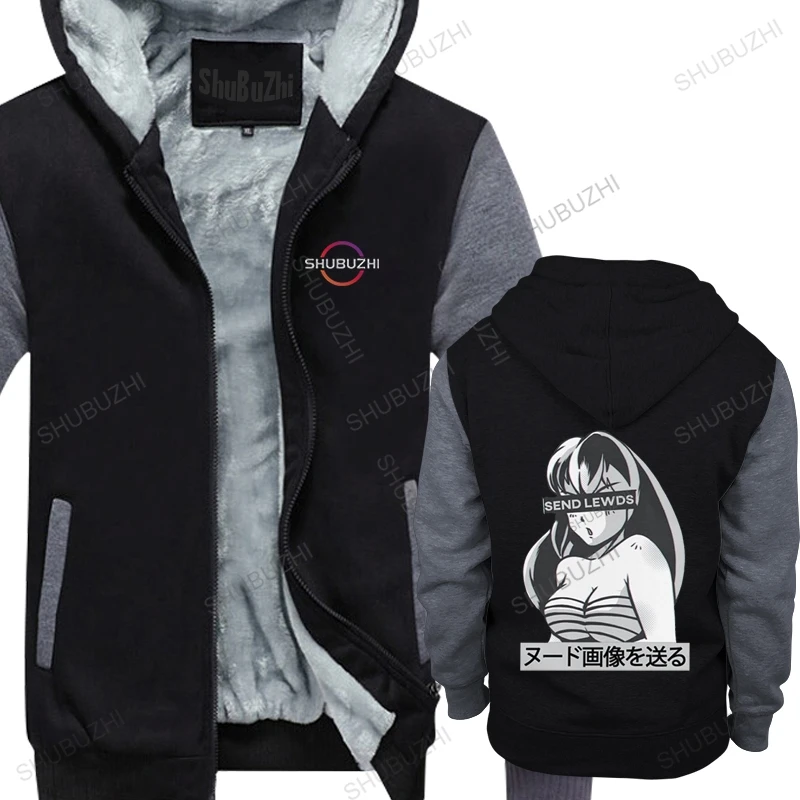 Модная мужская толстовка с капюшоном в стиле аниме Waifu Girl мягкий хлопок пальто