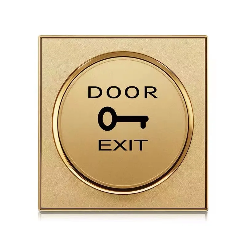 

Access control switch 86 concealed plastic self resetting doorbell large key switch champagne gold automatic door exit button