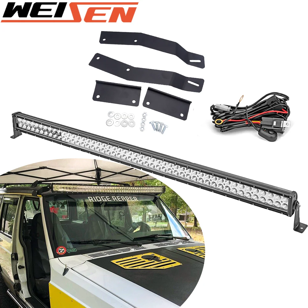

Car Accessories Upper Roof 50" 288 W Straight LED Light Bar Bracket Mount Wire Kit Steel For Jeep Cherokee XJ 1984-2001