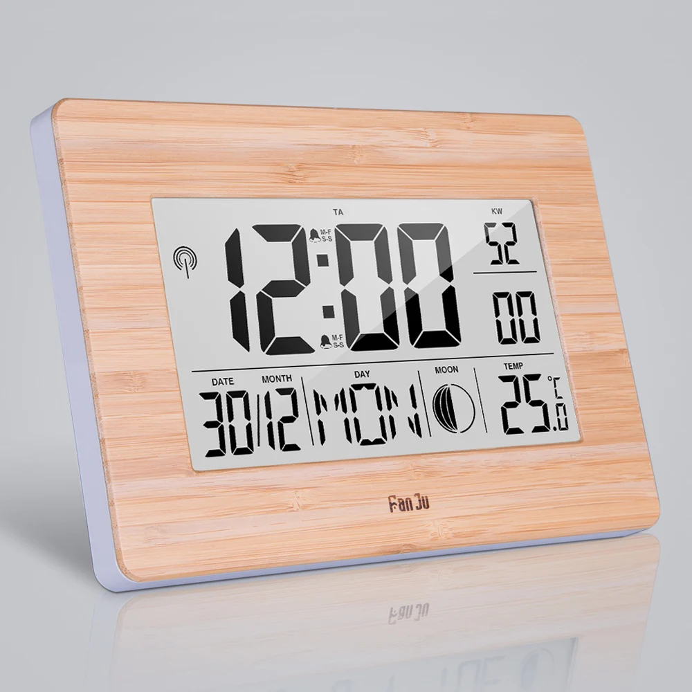 FanJu FJ3530 большой экран цифровой двойной будильник часы для помещений температура