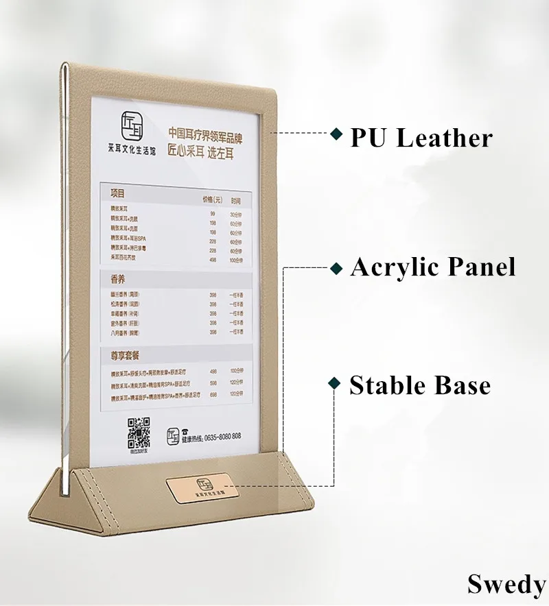 A4 Double Sided Desktop Counter Acrylic Menu Poster Sign Holder Display Stand Table Card Holder Photo Ad Frame