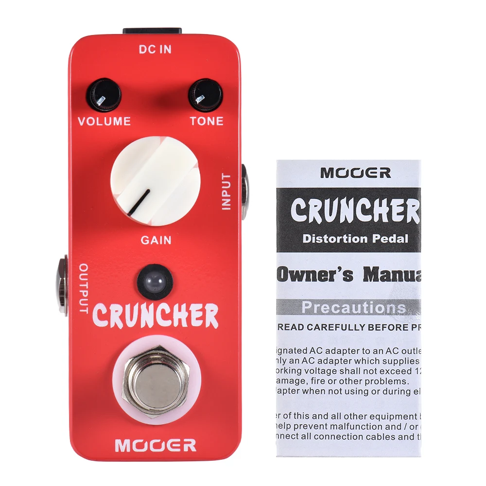 MOOER CRUNCHER High Gain Distortion Guitar Pedal True Bypass Full Metal Shell Guitar Parts & Acccessories Effect Pedal