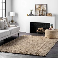 rug natural jute carpet hand woven chunky farmhouse rug150x230cm home living area carpet large area rug for living room