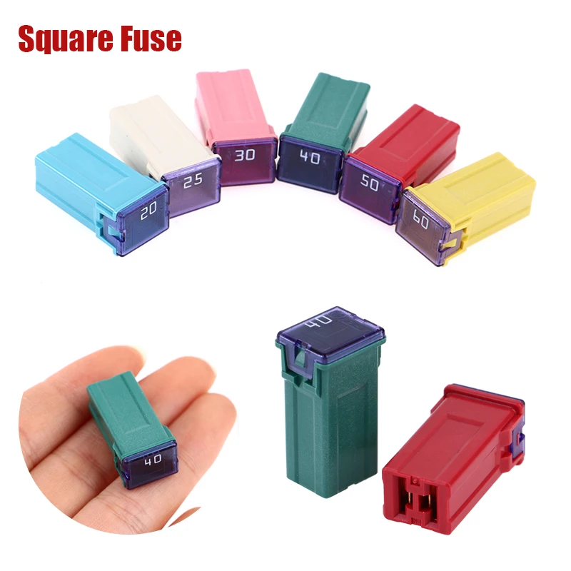 1 шт. мини квадратный предохранитель 32 В 20A 25A 30A 40A 50A60A автомобильный предохранитель с пластиковой коробкой аксессуары