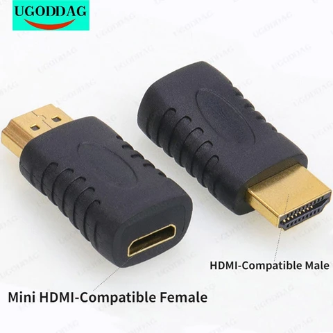 Мини HDMI-совместимый адаптер HD штекер на Мини HD гнездо конвертер для HDTV full 1080p HD ТВ-камеры проектора компьютера мультимедиа