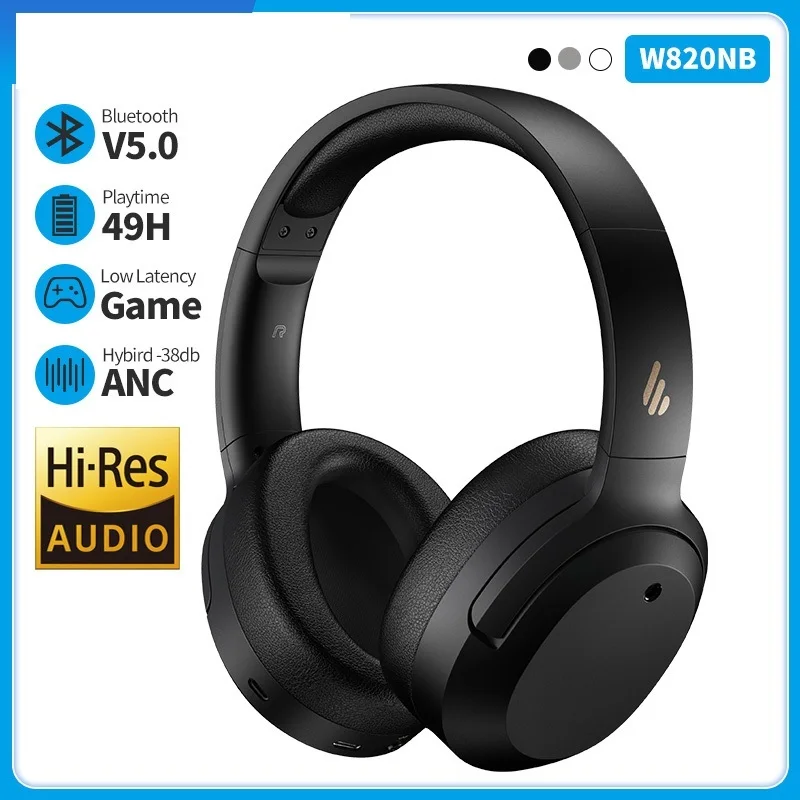 

NEW W820NB ANC Wireless Headphones Bluetooth Headsets Hi-Res Audio Bluetooth 5.0 40mm Driver Type-C Fast Charge Hybrid ANC