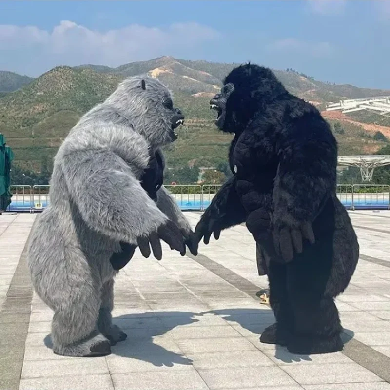 Костюм гориллы настоящая жизнь надувной полный костюм талисмана гигантский мех