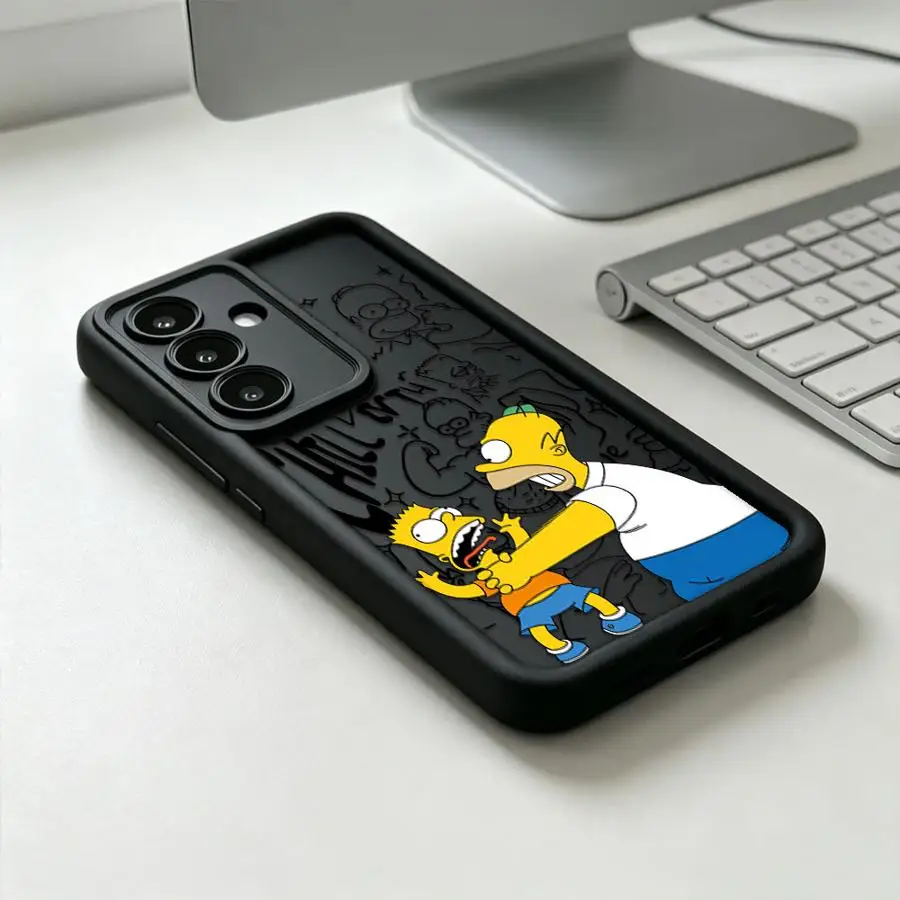 Фото Чехол для Samsung Galaxy S26 S21 S25 S20 FE S22 Plus S24 Ultra Note 20 Ultra S23, чехол для телефона с крутым рисунком S-Simpsons №3