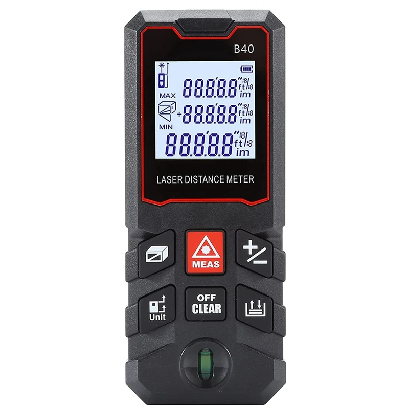 

Measurement 131 Ft, Ft/In/M Unit Switch Digital Tape Measure, with Bubble Level Measurement Tool