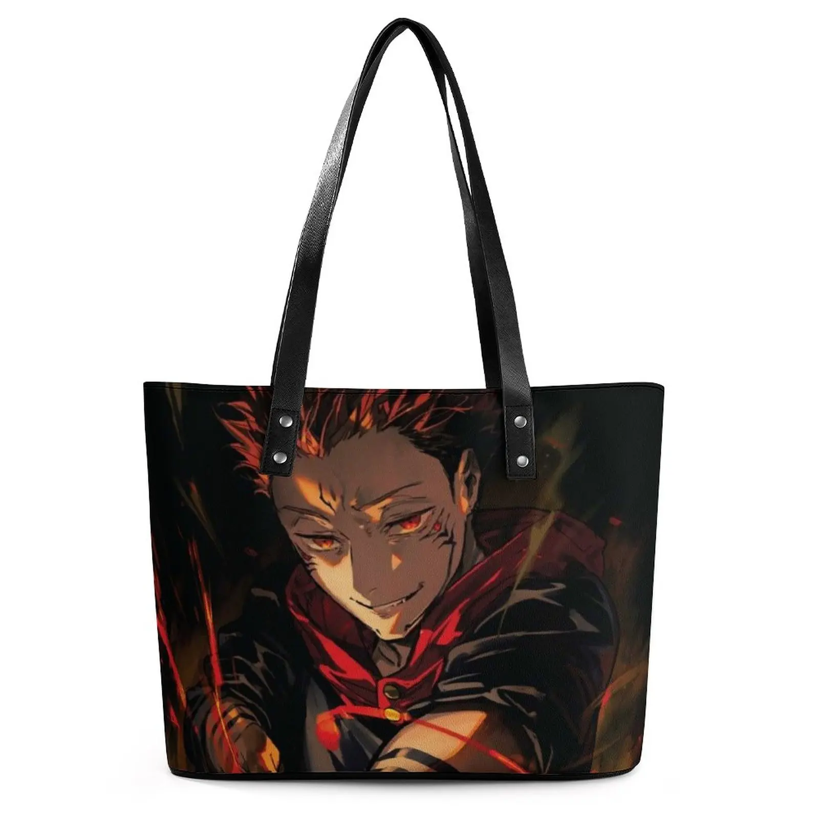 

Женская сумка-тоут Sukuna Fire из искусственной кожи, уличная пляжная сумочка на плечо с верхней ручкой, сумки для покупок на заказ