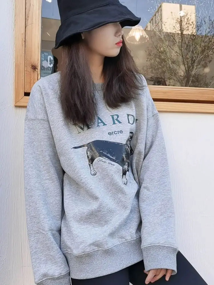 

Spring and Autumn New Sweatshirt Casual Loose Round Neck Pullover Sweater