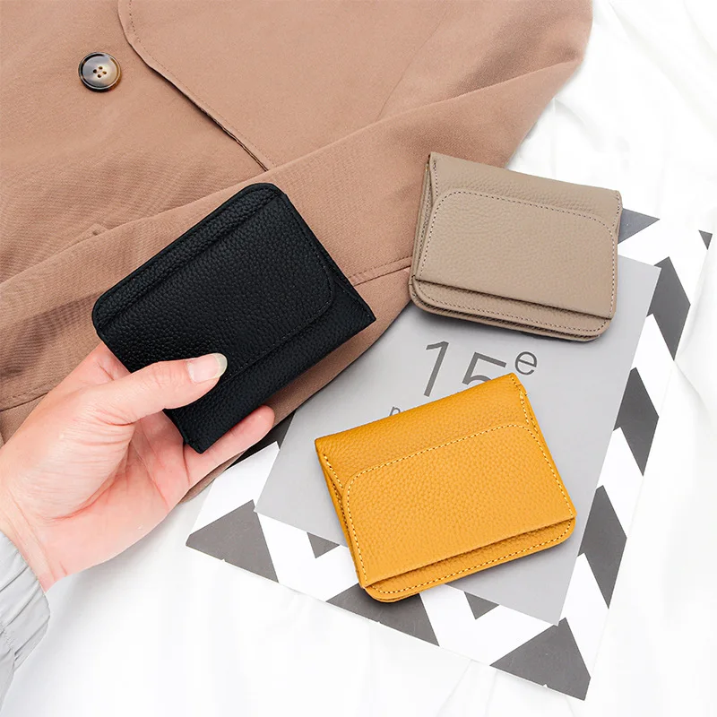 New Fashion Women Wallet Genuine Leather Lady Wallets Female Hasp  Design Coin Purse Multifunction ID Card Holder Short Wallet