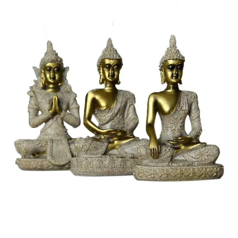 

Childworld Resin Buddha Sculpture Sandstone Handicraft Household Display Creative Statues Home Decoration Accessories Modern