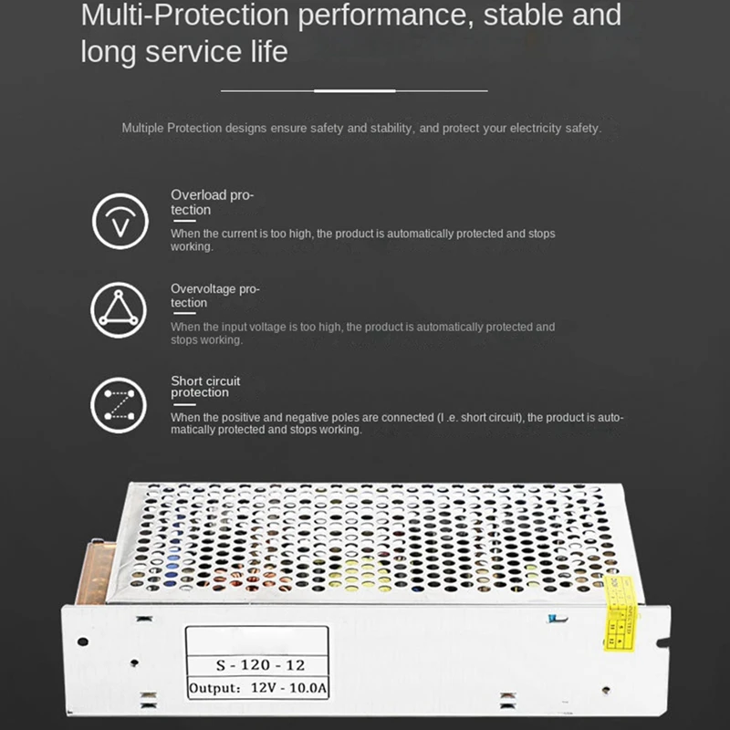 

1 Piece 12V Switching Power Supply 240W 10A DC Light Bar Drive Power Adapter White Metal 12V Power Transformer