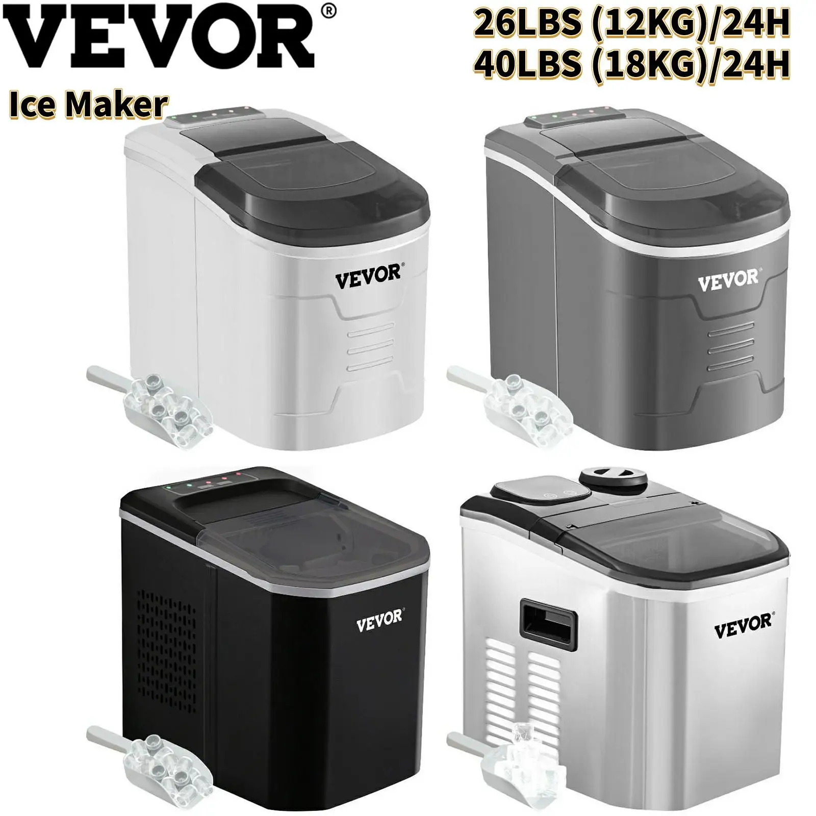 

Электрическая льдогенератор 12 кг/18 кг на 24 часа, автоматическая ручная машина для наполнения водой, портативная машина для производства льд...