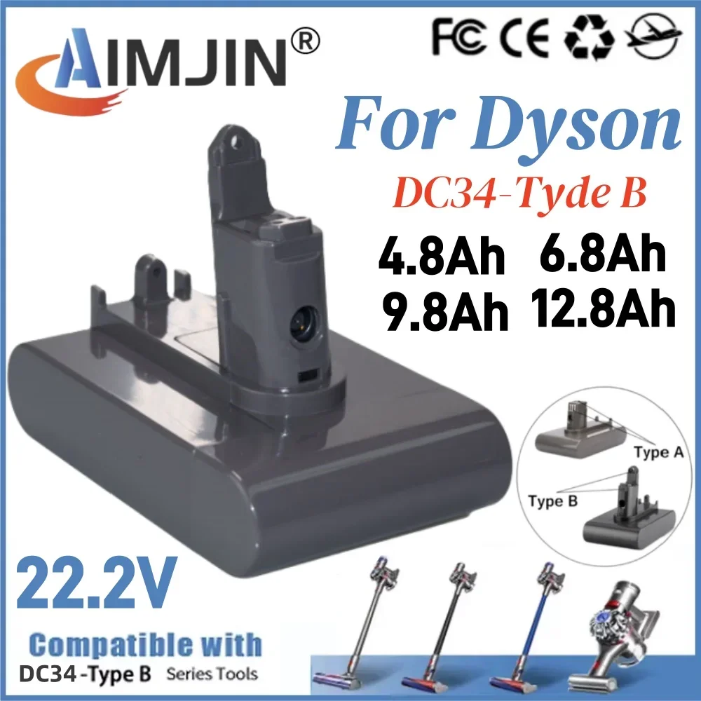 Для Dyson 22 2 В 4800/6800/9800/12800 мАч Тип B литий-ионный вакуумный аккумулятор для DC35 DC45 DC31