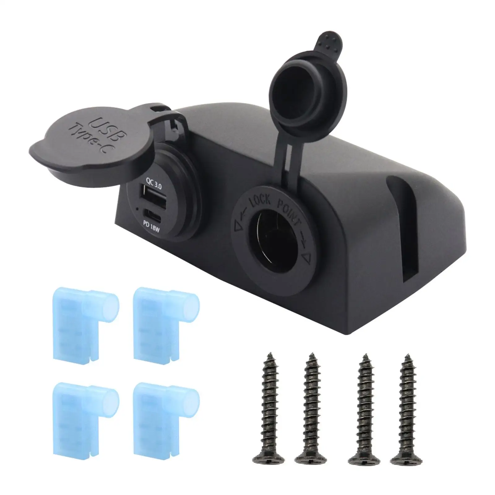 

12V/24V DC Cigarette Lighter Socket Two Hole Waterproof for Motorcycle