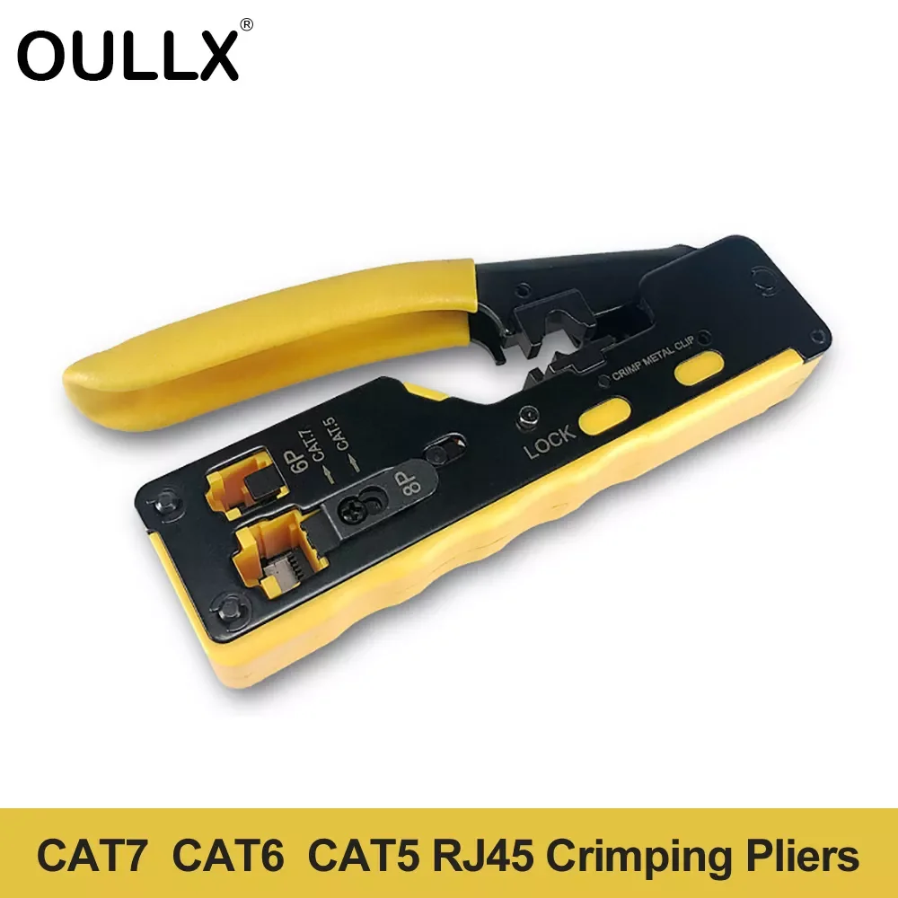 

Cat7 RJ45 Crimper Hand Network Tools Pliers RJ12 Cat5 Cat6 8P8C Cable Stripper Pressing Clamp Tongs Clip Multi Function