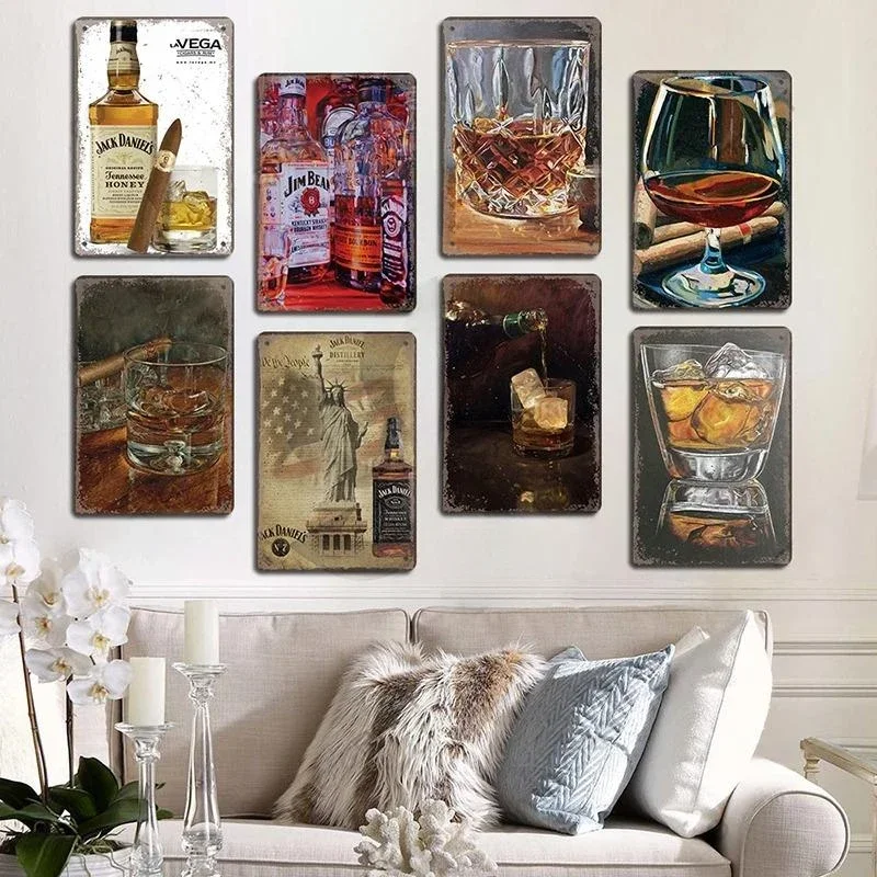 Винтажный Постер С Виски Металлическая Жестяная Вывеска Ведро Для Льда Сигара