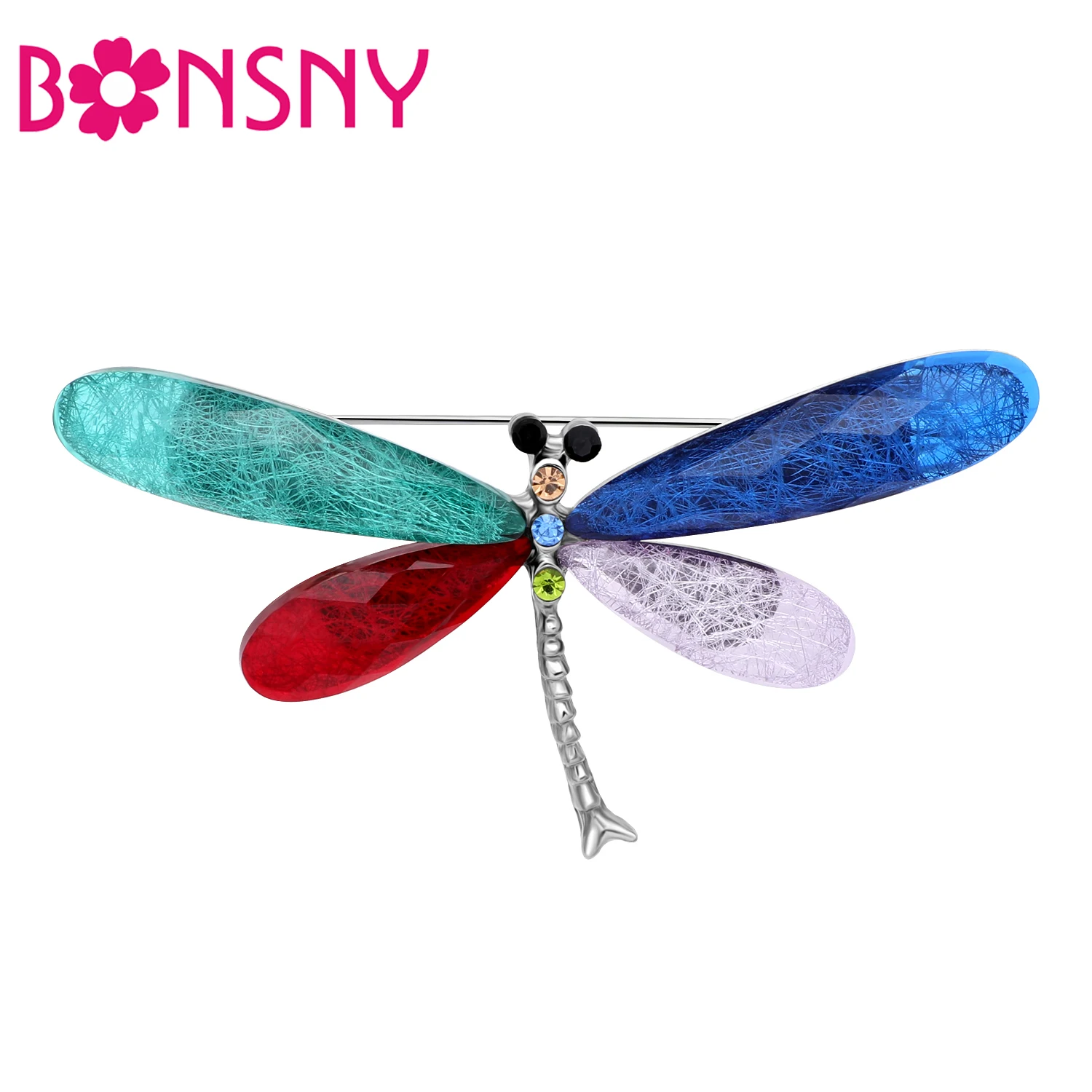 

Bonsny Alloy Crystal Blue Dragonfly Brooches For Women Brooch Pin Suit Scarf Decoration New Fashion Insect Animal Jewelry