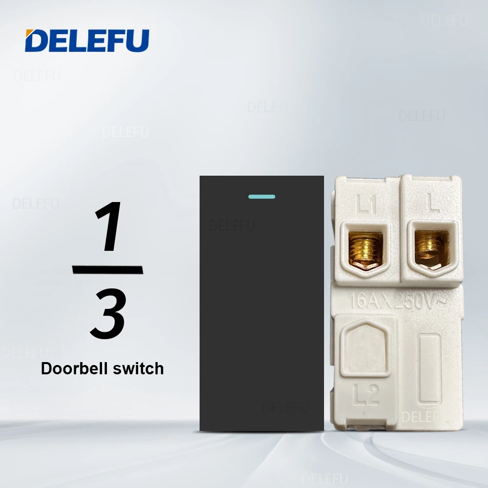 

DELEFU итальянская розетка с выключателем черная