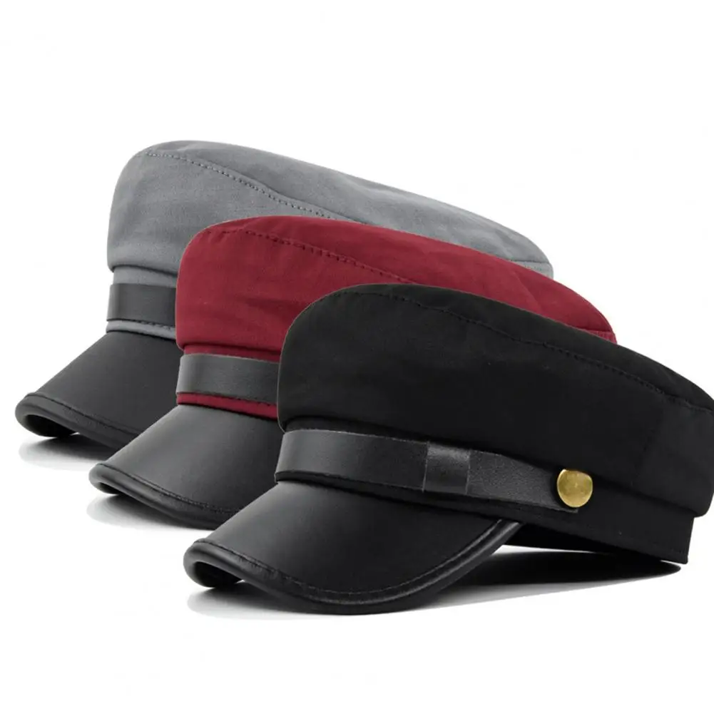 

Beret Cap Stylish Comfortable Solid Color Women Winter Warm Flat Beret Cap for Outdoor Captain Hat Women Cap