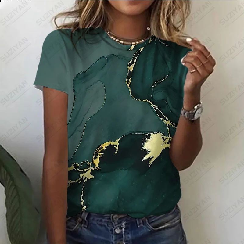 

Summer T-shirt 3D Printed Short Sleeve Top Fashion Casual Harajuku Women's Y2k Girls' Round Neck Pullover Loose Top 2023 New