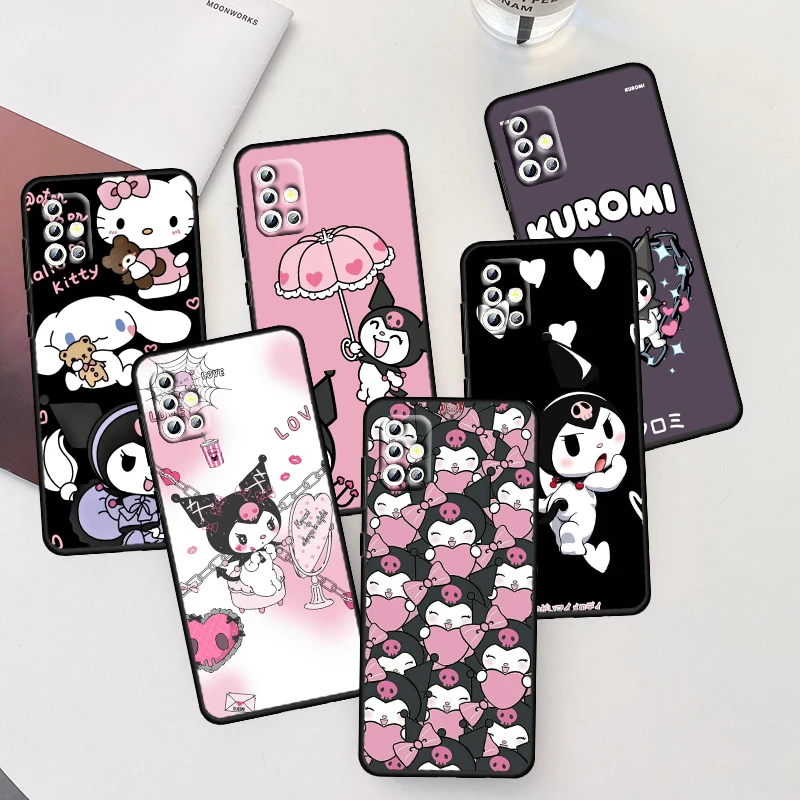 

Cute Kuromi Cartoon For Samsung Galaxy A04 A04E A42 A12 A02S A91 A81 A71 A51 A41 A31 A21 A01 Silicone Black Phone Case Fundas