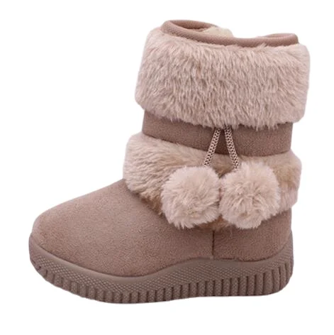 Girls Snow Boots New Fashion Comfortable Thick Warm Kids Boots Lobbing Ball Thick Children Winter Cute Boys Boots Princess Shoes