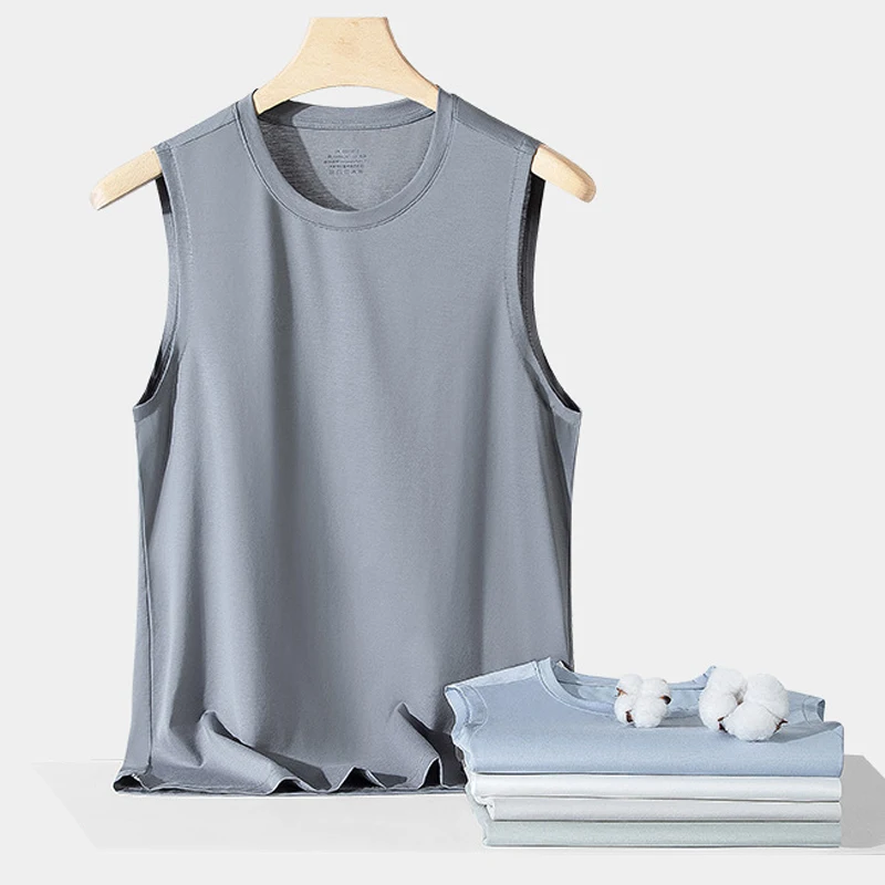 

Футболка мужская антибактериальная, майка из мерсеризированного хлопка без рукавов, топ для фитнеса, тренажерного зала, бодибилдинга, лето