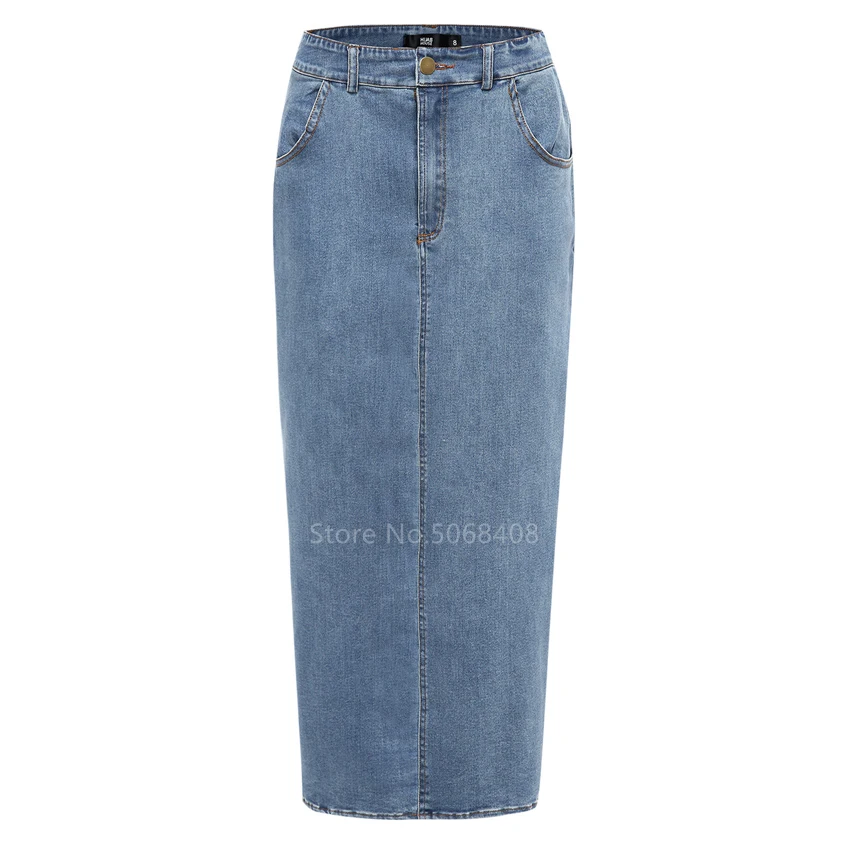 Muslim Women's Denim Dubai Long Pencil Skirt Dress Hijab Turkish Islamic Clothing High Waist Arab Tight Skirt