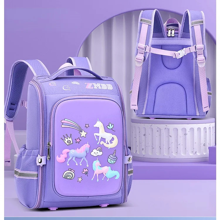 Grade 1-6 Students Children Cartoon Unicorn Galaxy Oxford Backpacks 2022 New Girls Boys Fashion Cute Large Capacity Schoolbags