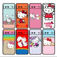 cute anime hellokitty girl shockproof cover for google pixel 7 6 6a 5 4 5a 4a 5g xl pro tpu soft silicone soft black phone case