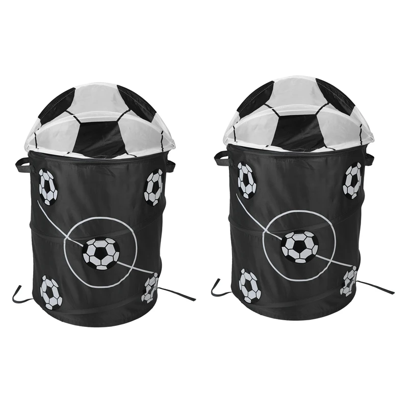 

2X Football Modeling Collapsible Laundry Basket Storage Barrels Storage Barrel Polyester Cloth Toy Store