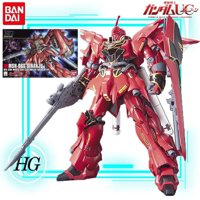 

HG 1/144 Bandai Japanese Anime MOBILE SUIT GUNDAM UC MSN-06S Sinanju Gundam Assemble Toy Collectible Model Best Christmas Gift