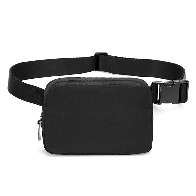 LULU Nylon Small Fanny Pack Women Casual Simple Waist Bags Outdoor Sports Gym Bag Fashion Versatile Travel Waterproof Hip Pouch